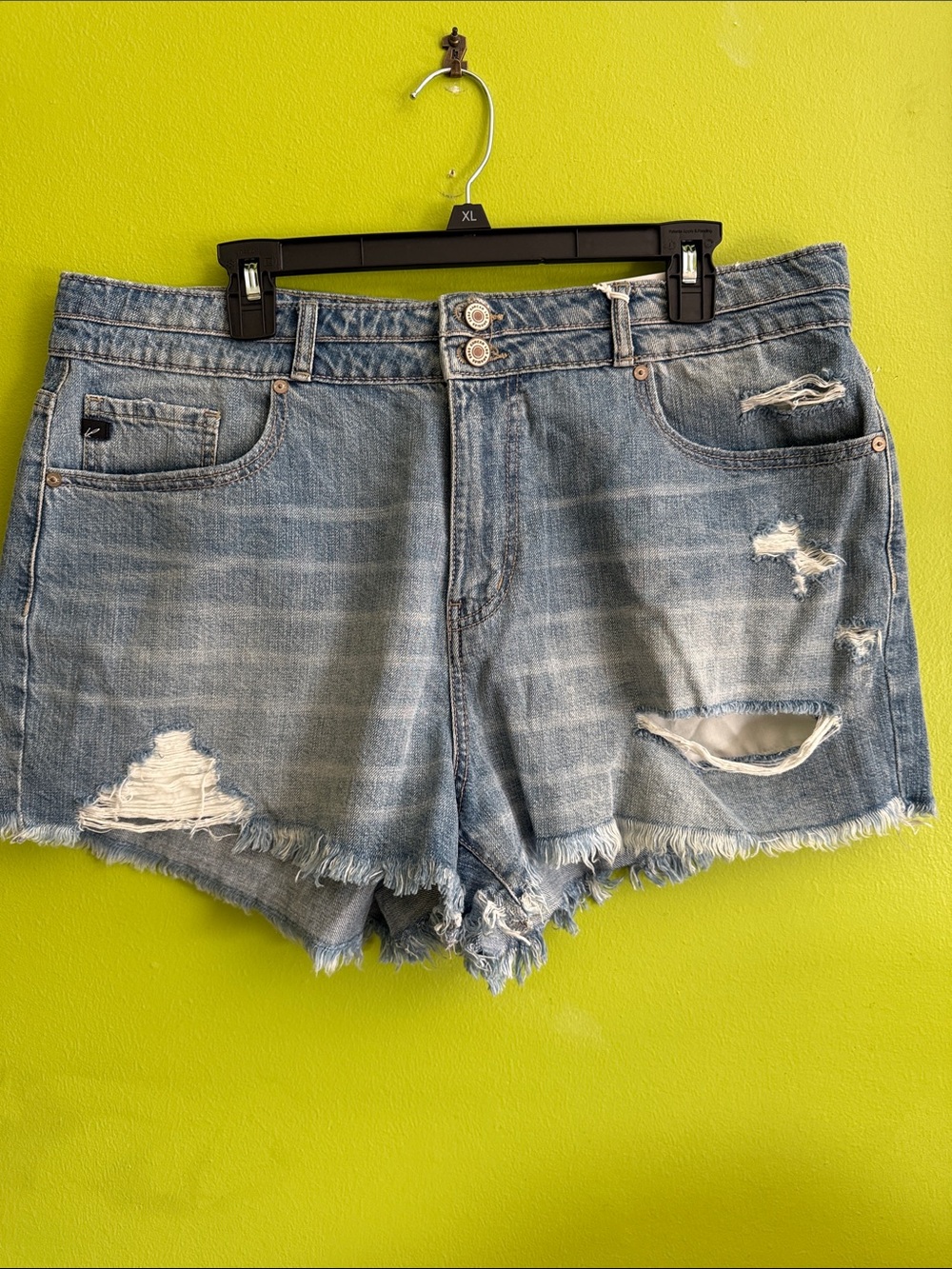 NWT Kancan Factory Distressed Denim Jean Shorts Size XL